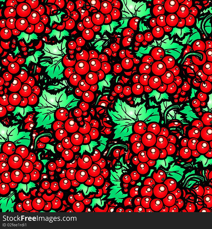 Beautiful background with a red currant, illustration. Beautiful background with a red currant, illustration