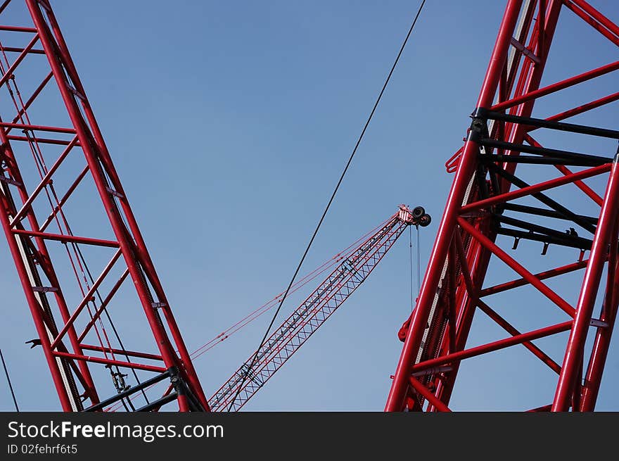 Construction cranes in perspective