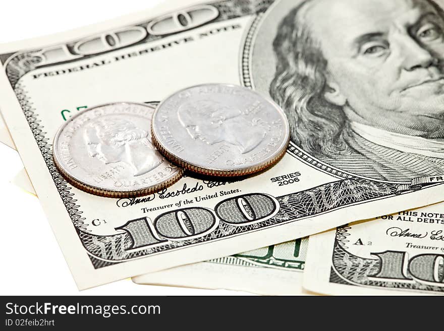 U.S. money on white background