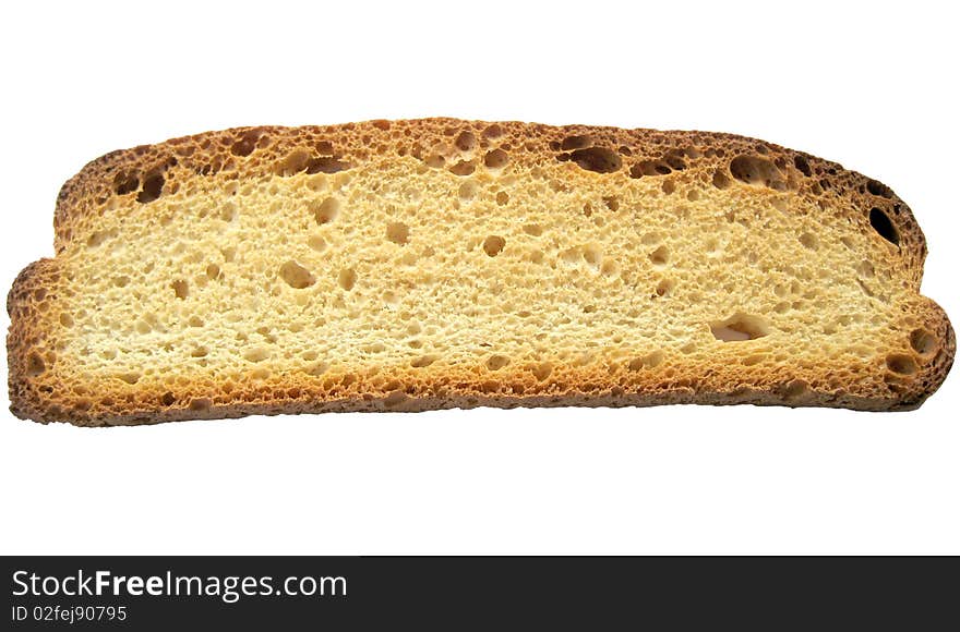 A big rusk (or toast) isolated on white background.