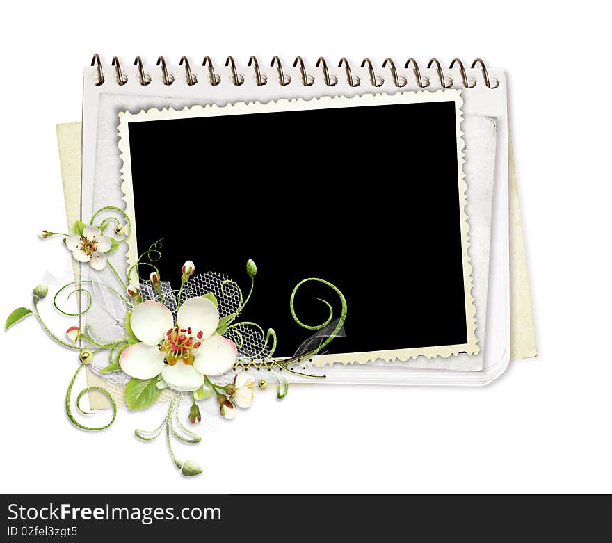 Beautiful spring frame with apple tree flowers