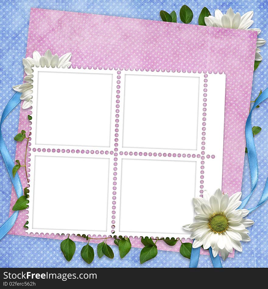 Card for the holiday with flowers on the abstract background. Card for the holiday with flowers on the abstract background