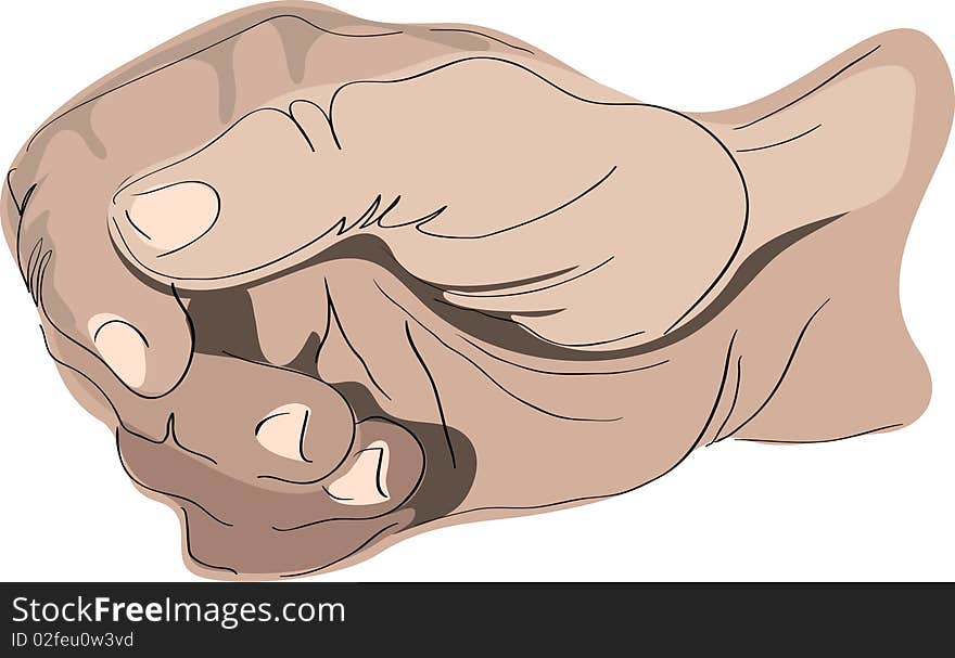 Handmade sketch of man's hand. Handmade sketch of man's hand