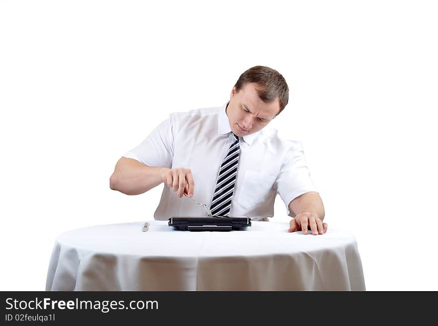 Businessman in restaurant