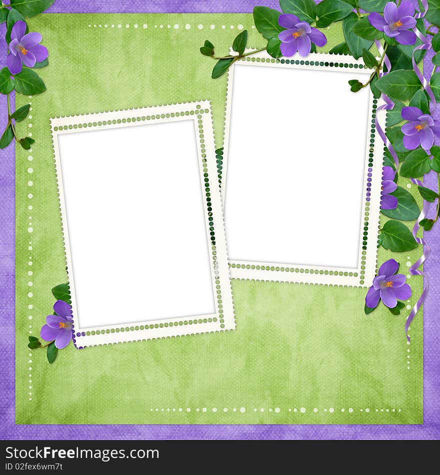 Card for the holiday  with flowers on the abstract background