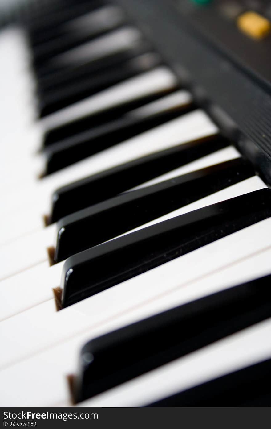 Black and white keys on an electric piano. Black and white keys on an electric piano.