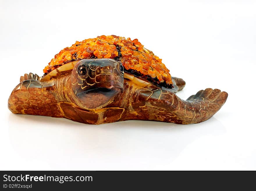 Wooden - amber turtle