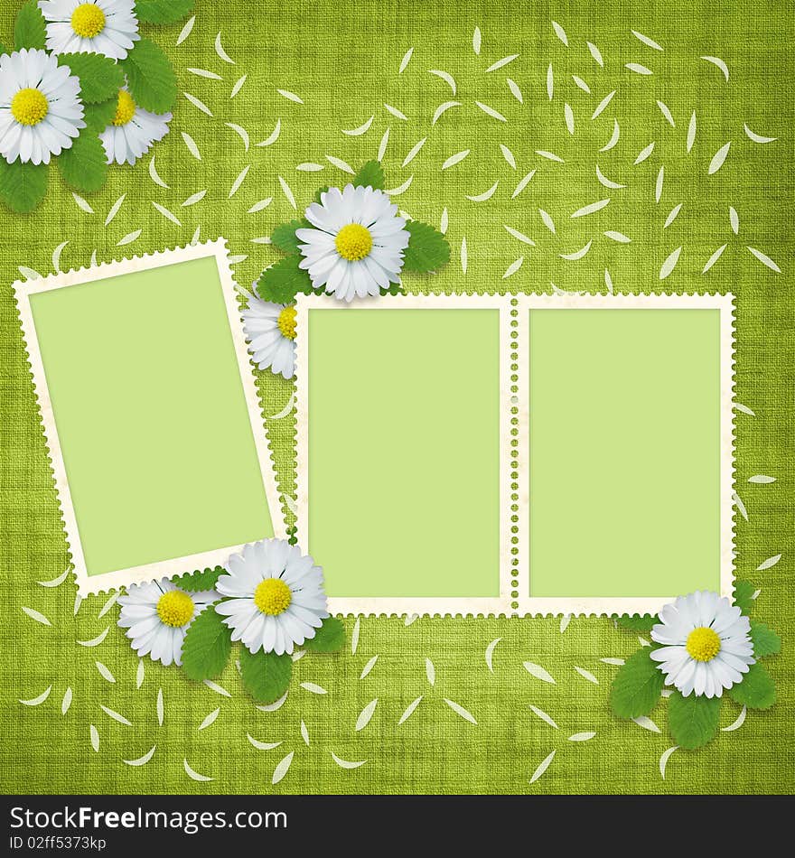 Card for the holiday  with flowers on the abstract background