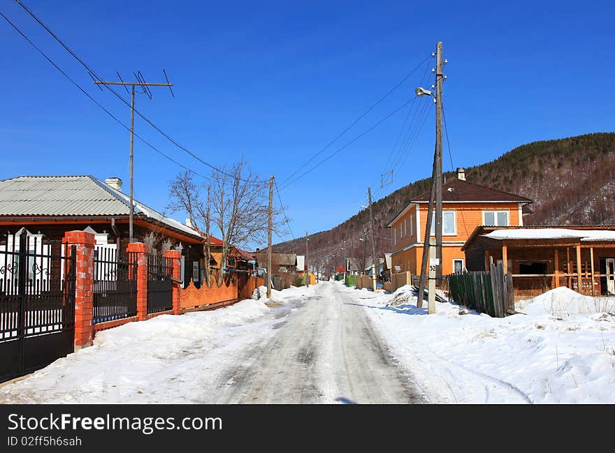 Listvyanka settlement, Lake Baikal, Russia. Listvyanka settlement, Lake Baikal, Russia.