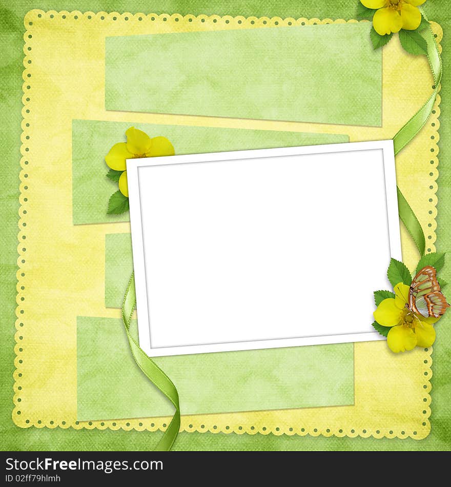 Card for the holiday  with flowers