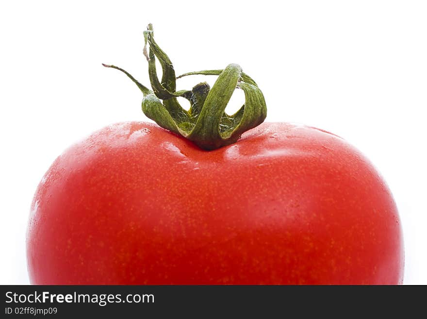 Ripe red tomato isolated on white. Ripe red tomato isolated on white