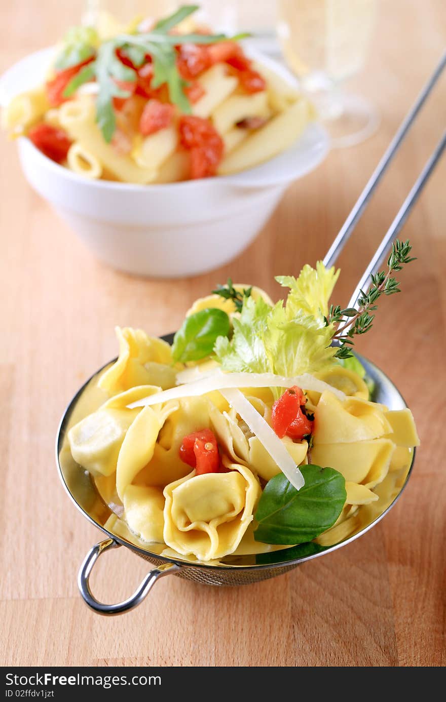 Tortellini And Penne Pasta