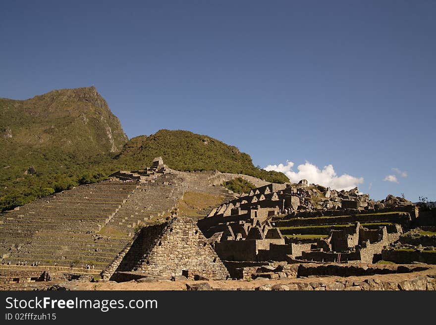 Ancient ruins of Machu Picchu in Peru on a sunny day