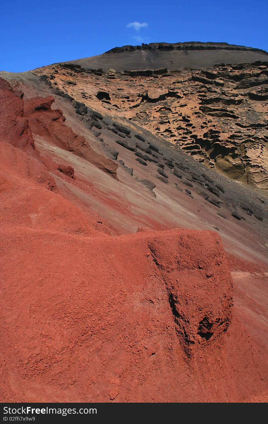 Volcanic rock near Lago Verde, island Lanzarotte, Spain. Volcanic rock near Lago Verde, island Lanzarotte, Spain