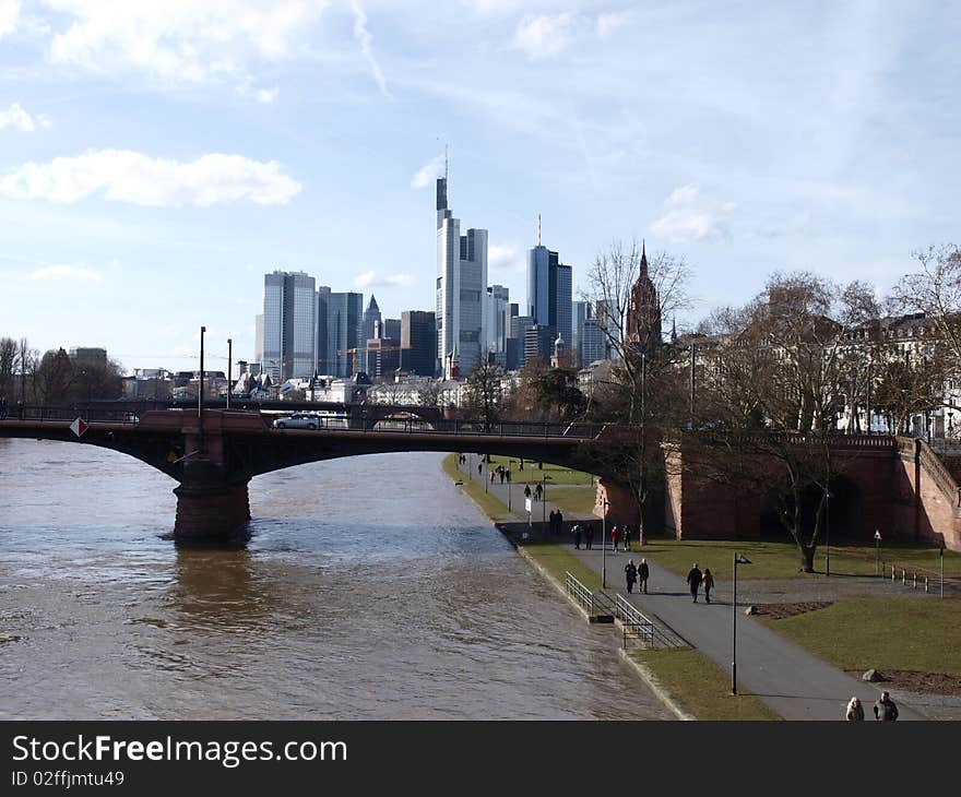 Frankfurt skyline during the day. Frankfurt skyline during the day