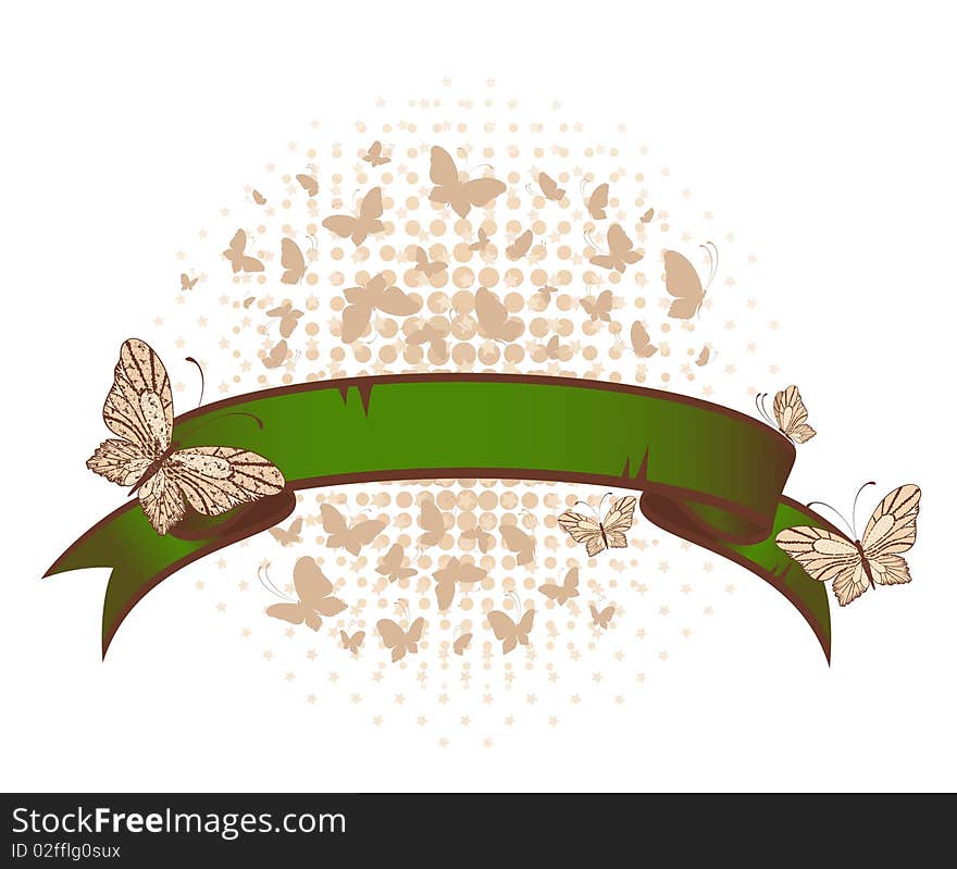 Grunge background with tropical butterflies. Grunge background with tropical butterflies