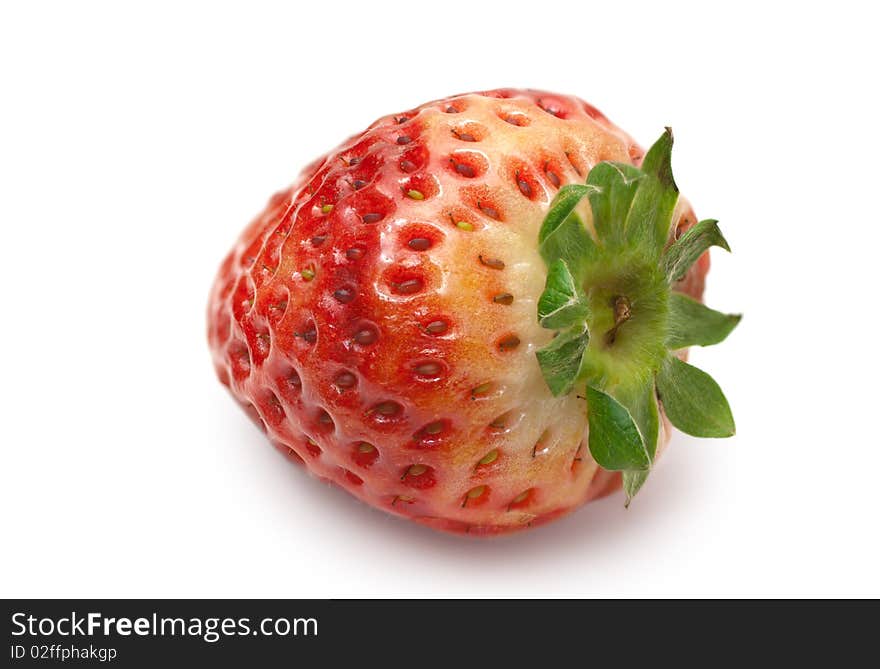 Fresh strawberry isolated on white background (macro). Fresh strawberry isolated on white background (macro)