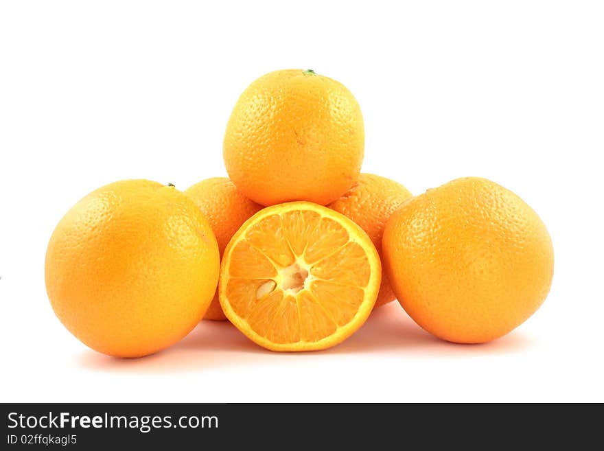 Oranges isolated on white background. Oranges isolated on white background