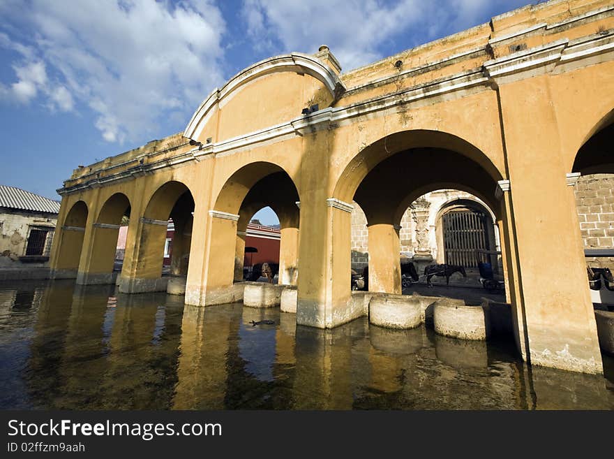 Public Loundry Building in Antigua, Guatemala. Public Loundry Building in Antigua, Guatemala.