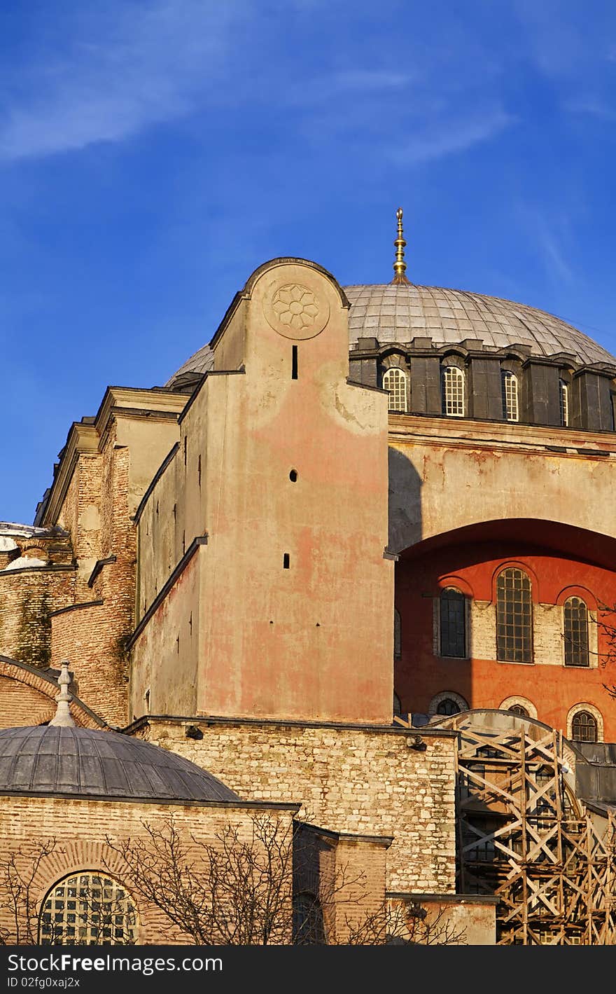 Turkey, Istanbul, St. Sophia Cathedral at sunset (built in the 4th century by Costantine the Great and reconstructed in the 6th century by Justinian