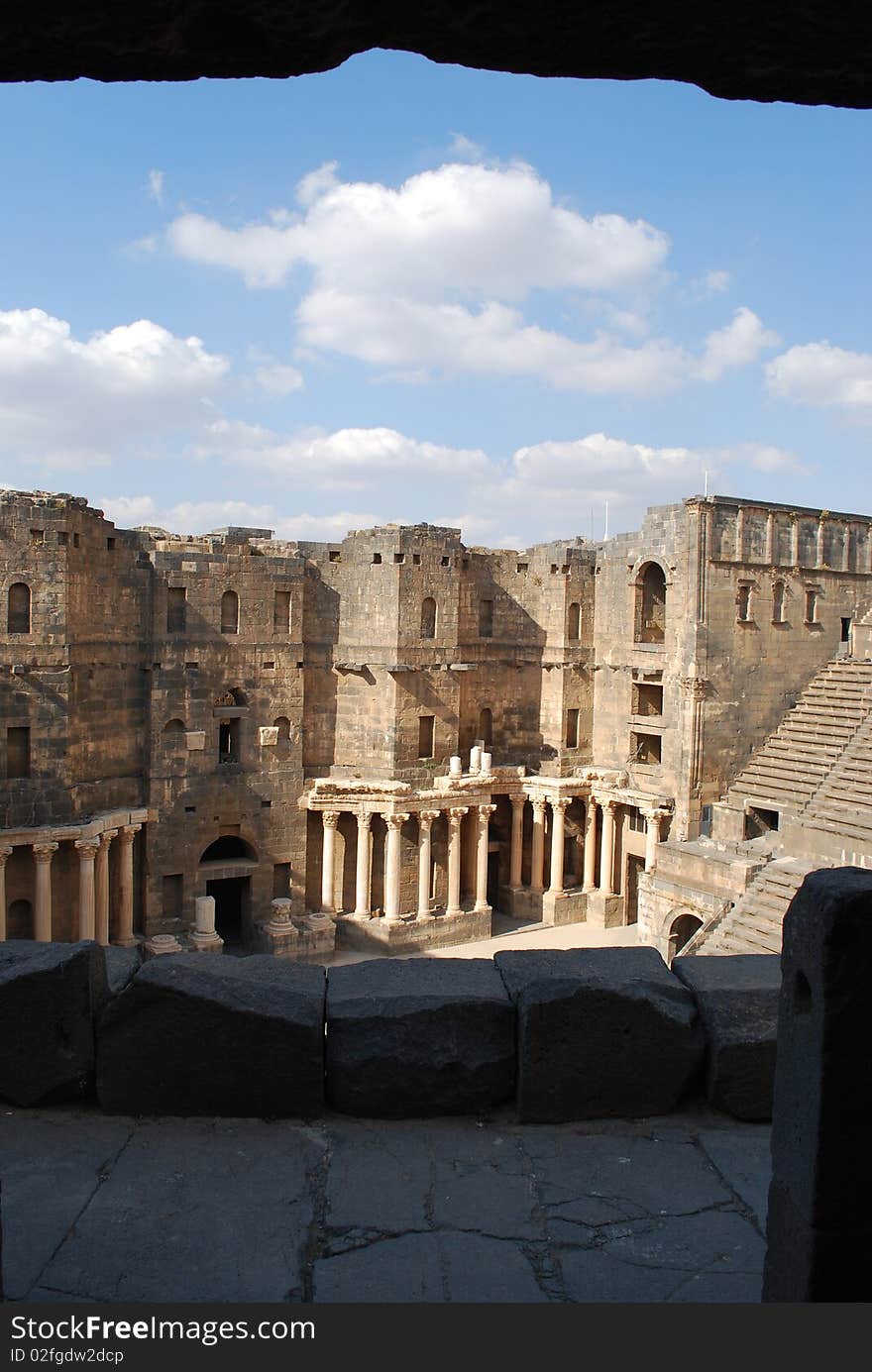 Ancient Roman time town Bosra in Syria. Ancient Roman time town Bosra in Syria