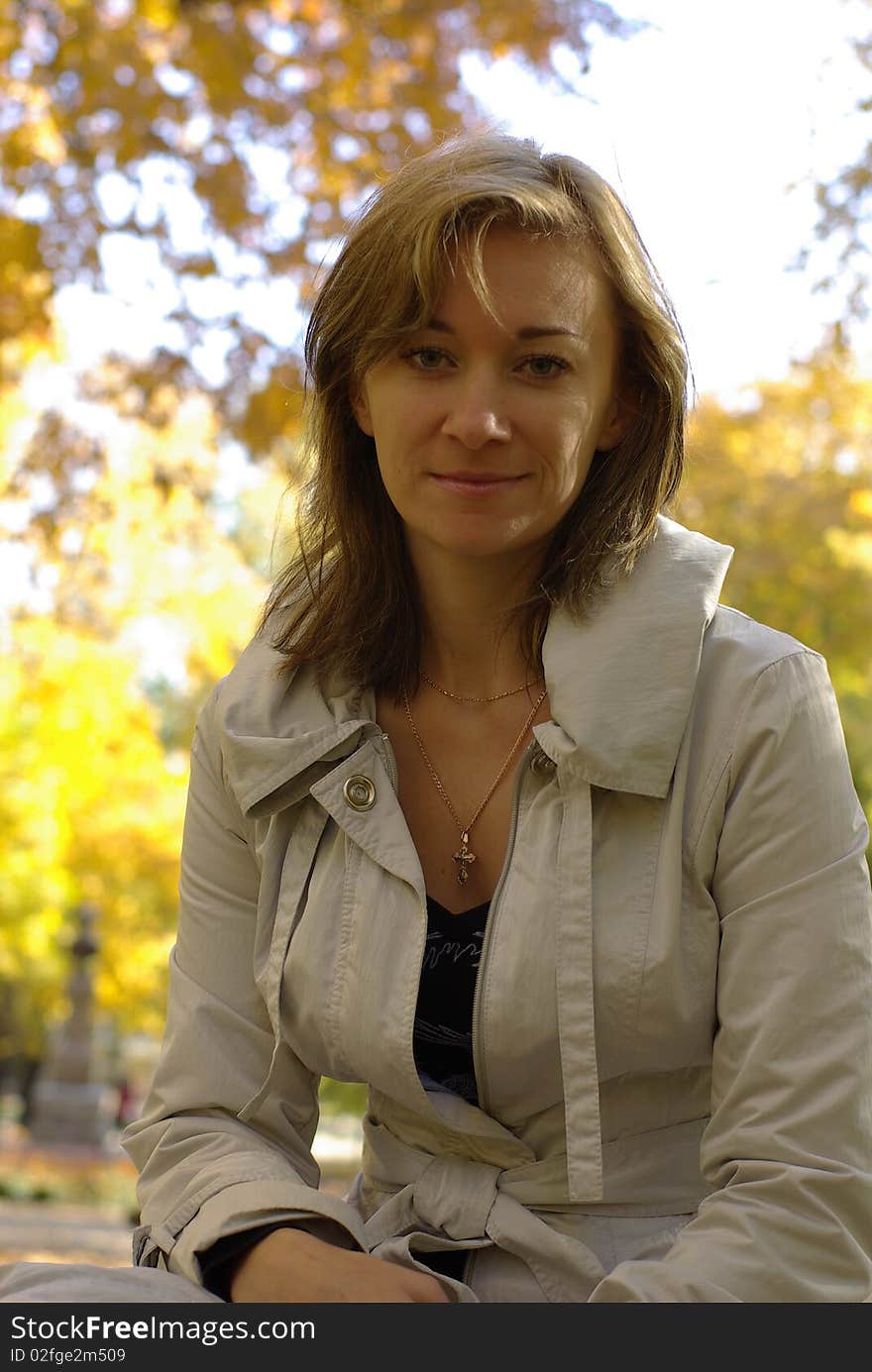 Woman in an autumn park