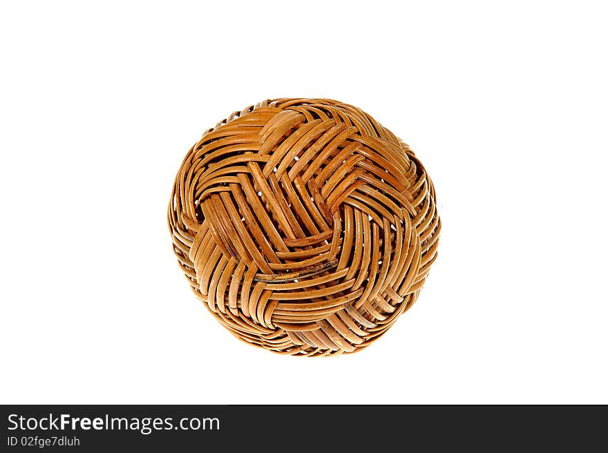 Wooden ball with a white background