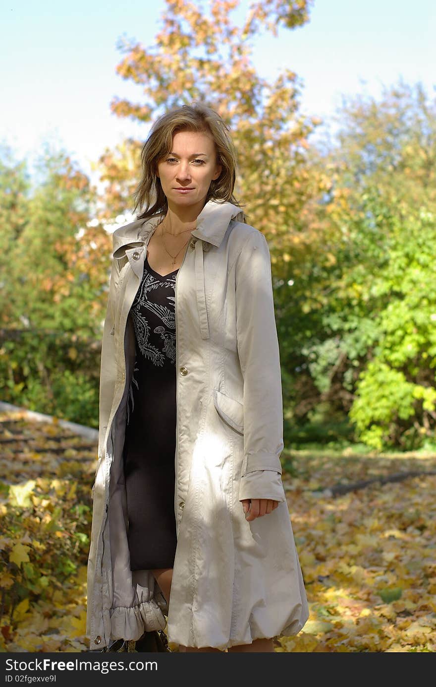 Woman in an autumn park