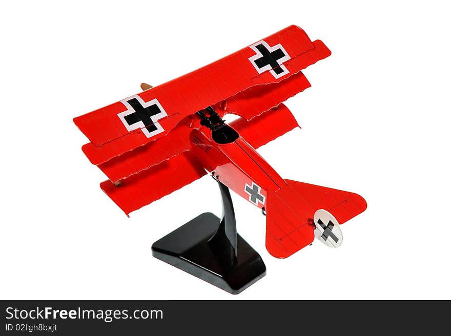 Little toy plane in red colour. Little toy plane in red colour