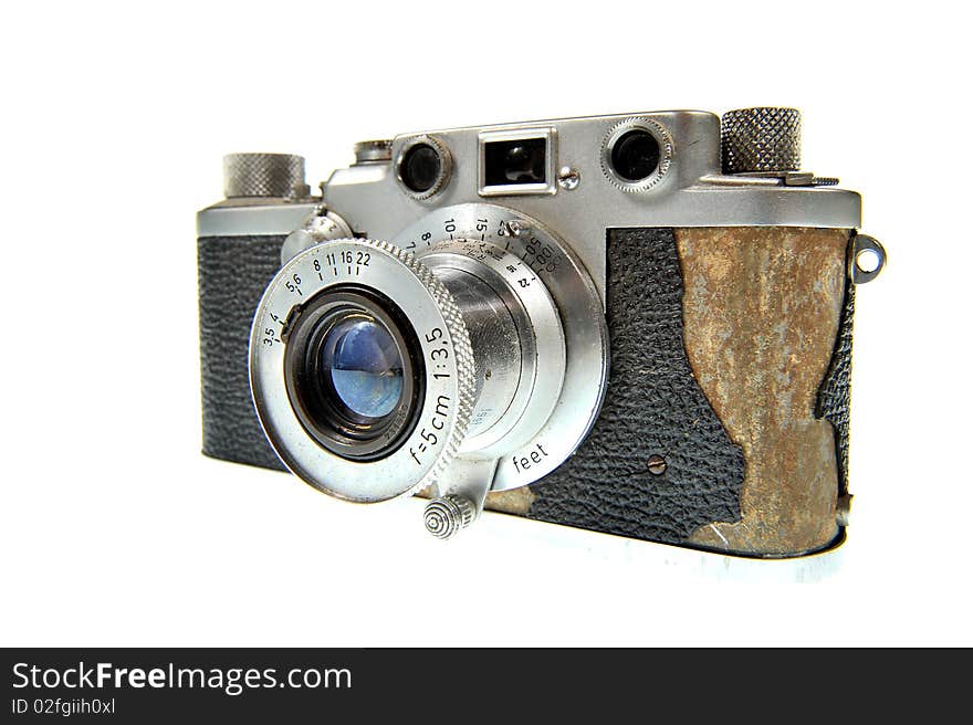 Old camera with white background