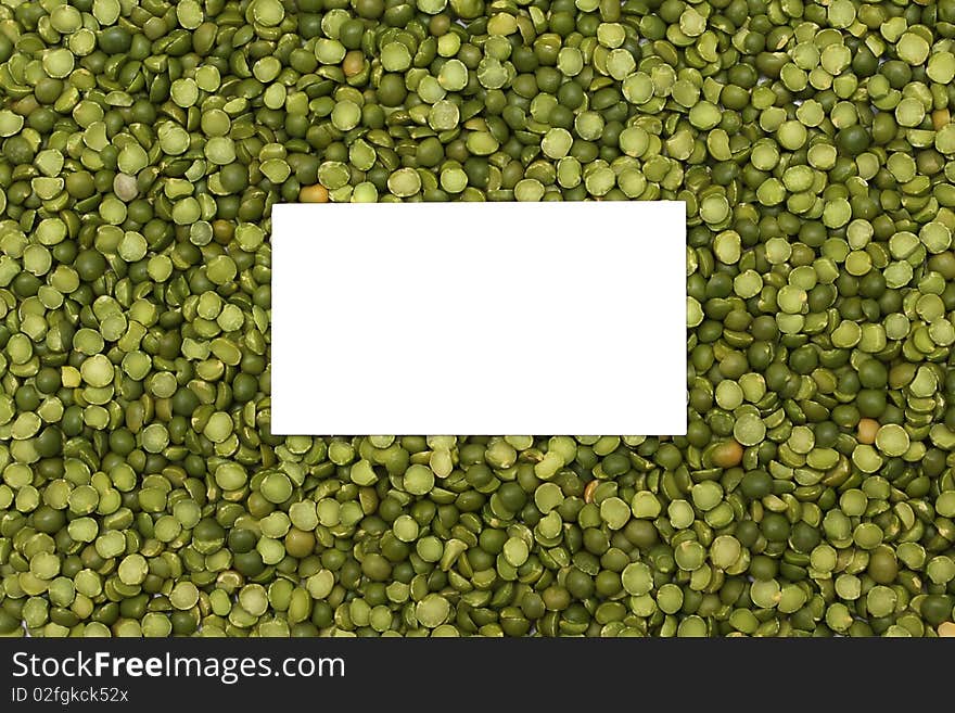 Background Of Dried Green Peas With Text Place