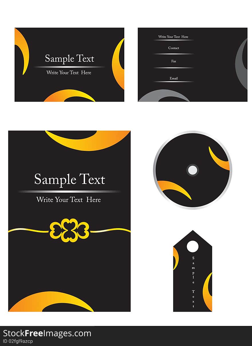 Complete set of business id vector illustration