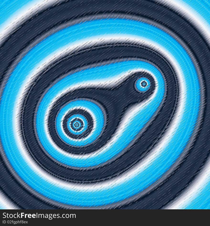 Blue abstract circles with lines, illustration