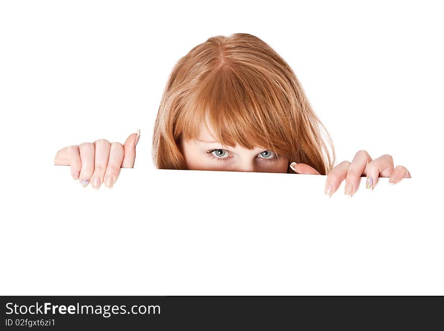 Girl with white paper in hands