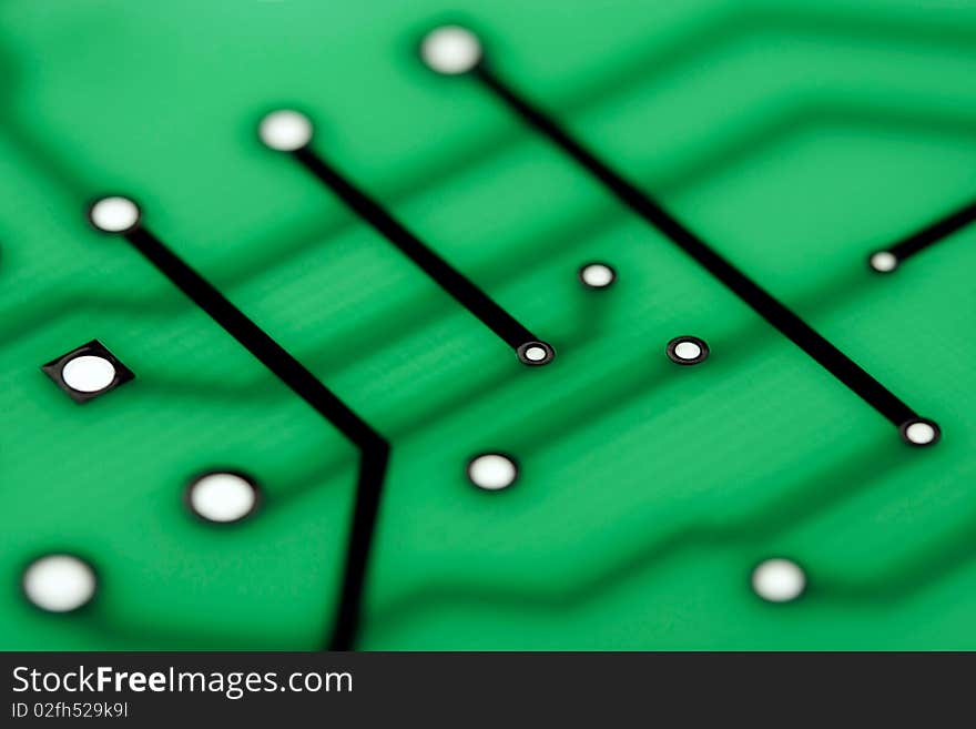 PCB with traces, Macro Close-up with low depth. PCB with traces, Macro Close-up with low depth.