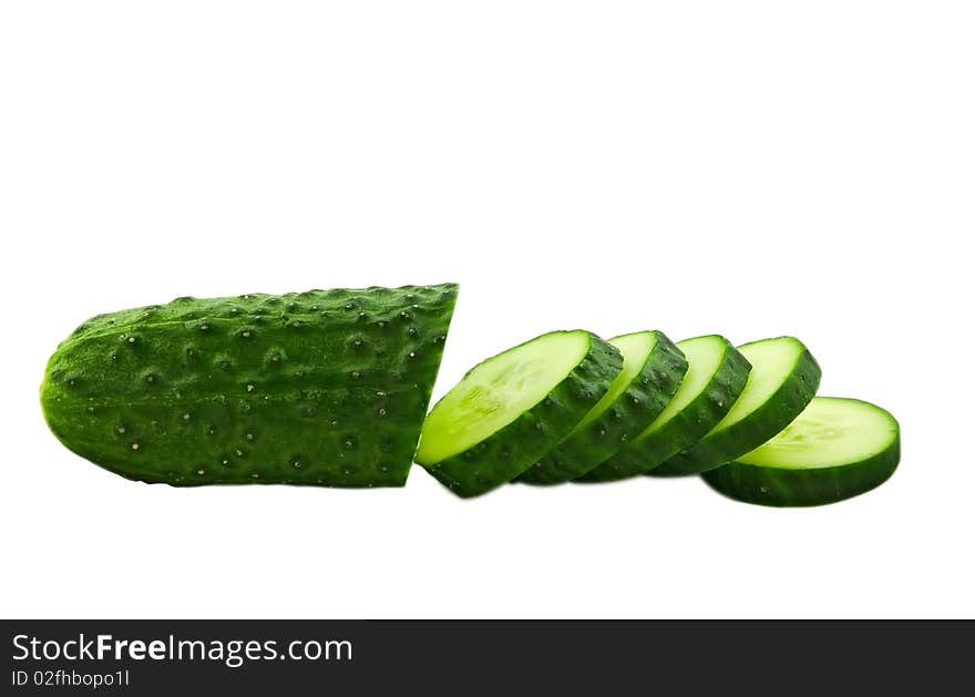 Fresh cucumber with slices