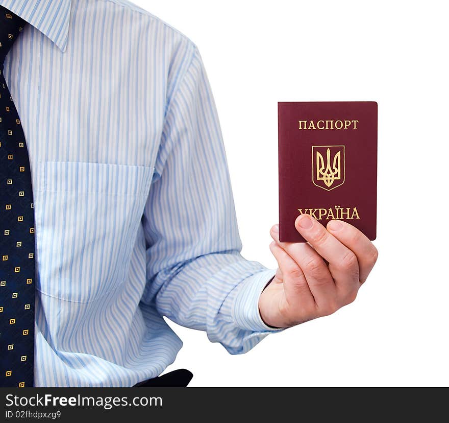 The passport  in a man s hand