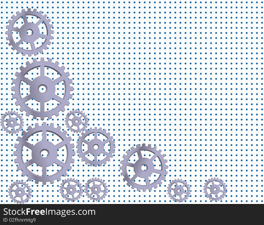 Abstract metal background with gears