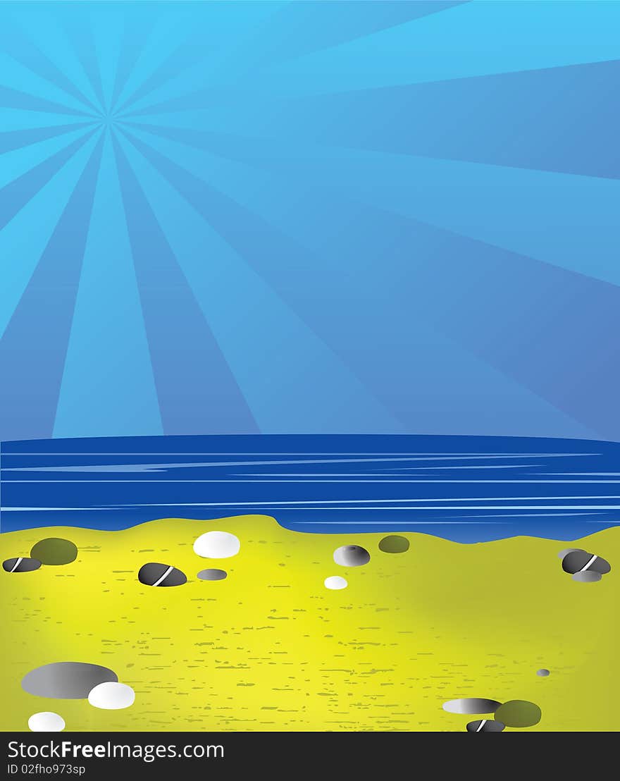 The image of a beach. Vector illustration