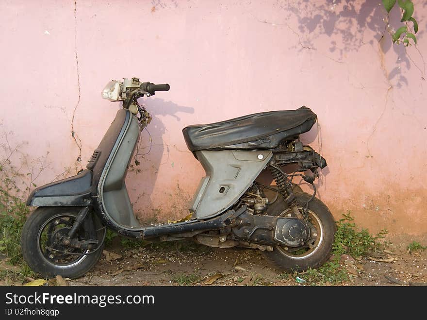 Old Scooter in Panaji, Goa, India.