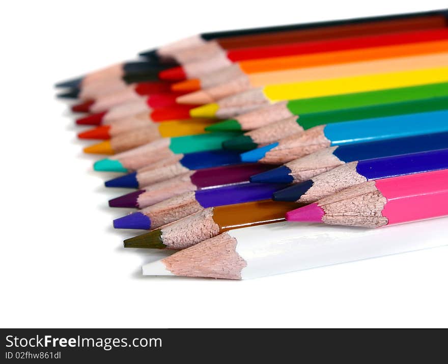 Colors pencils isolated on white background