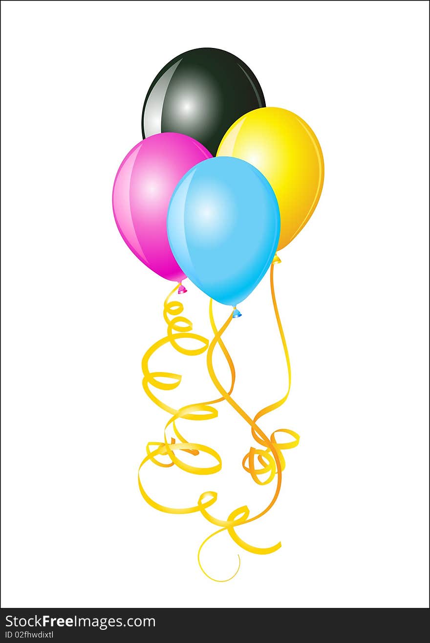 Vector illustration balloons of CMYK colors