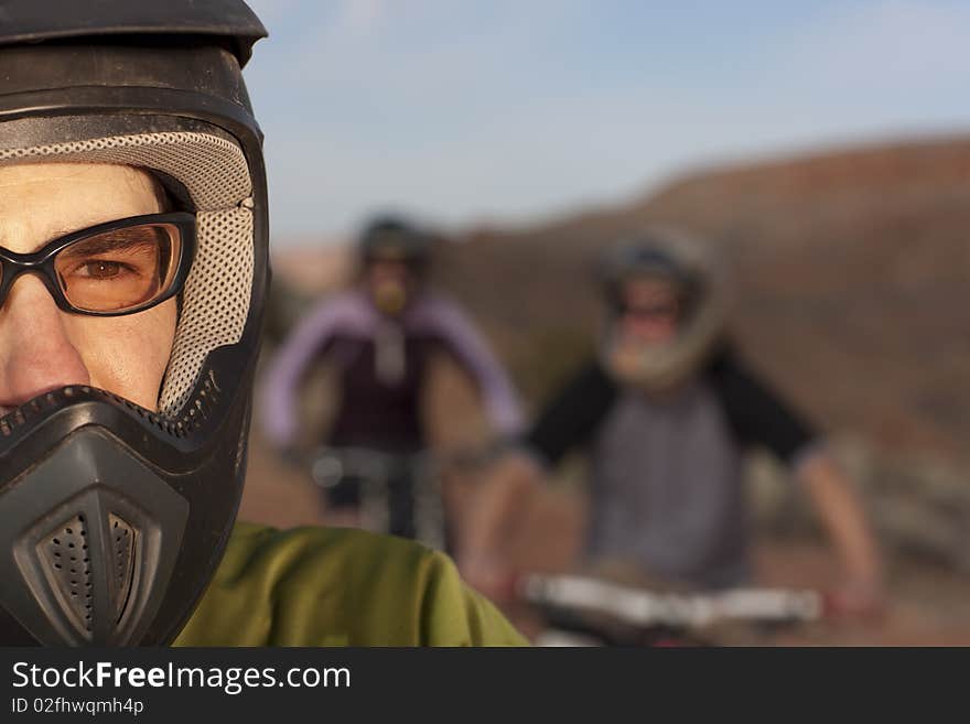 Close Up Of A Mountain Biker