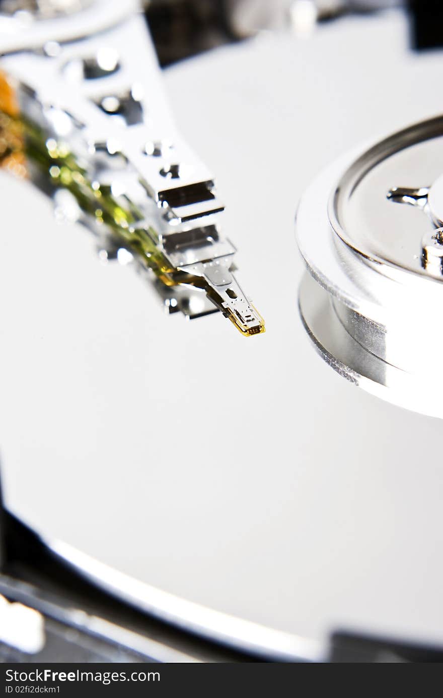 Big close-up of hard drive