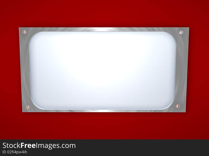 Empty signboard on red background for your advertising