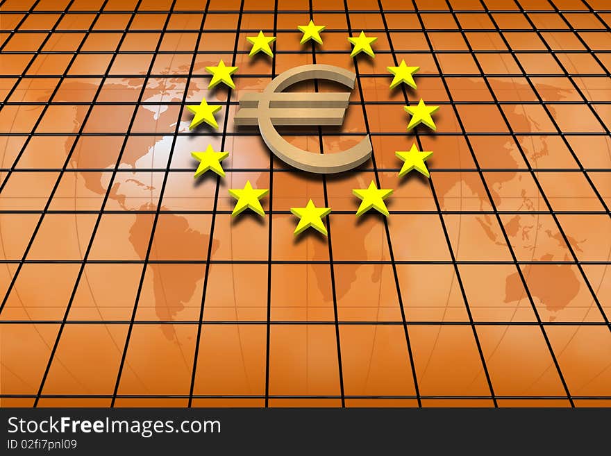 Stars And Euro Symbol