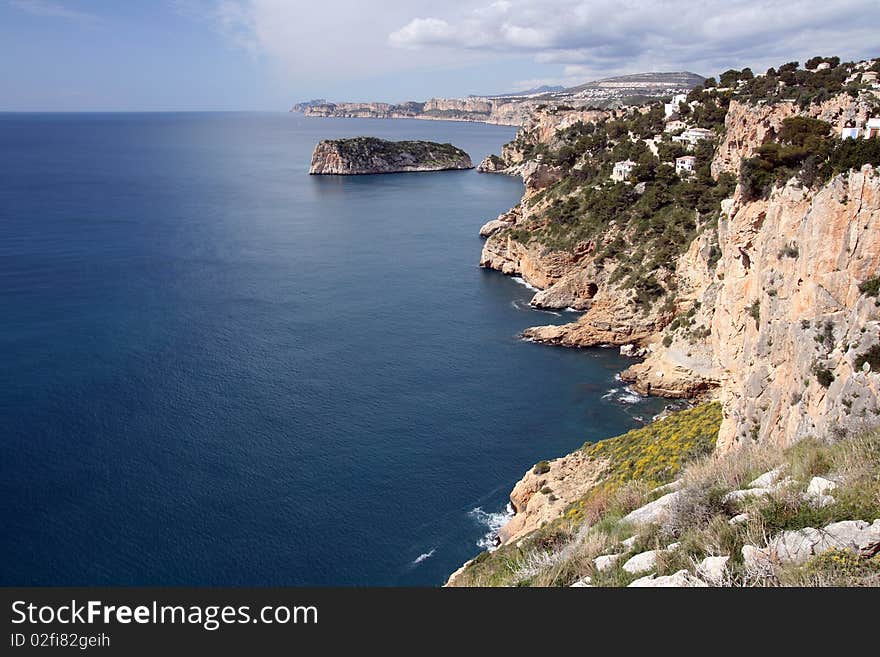 Cliffs of the Cape La Nao in Alicante, Spain. Cliffs of the Cape La Nao in Alicante, Spain