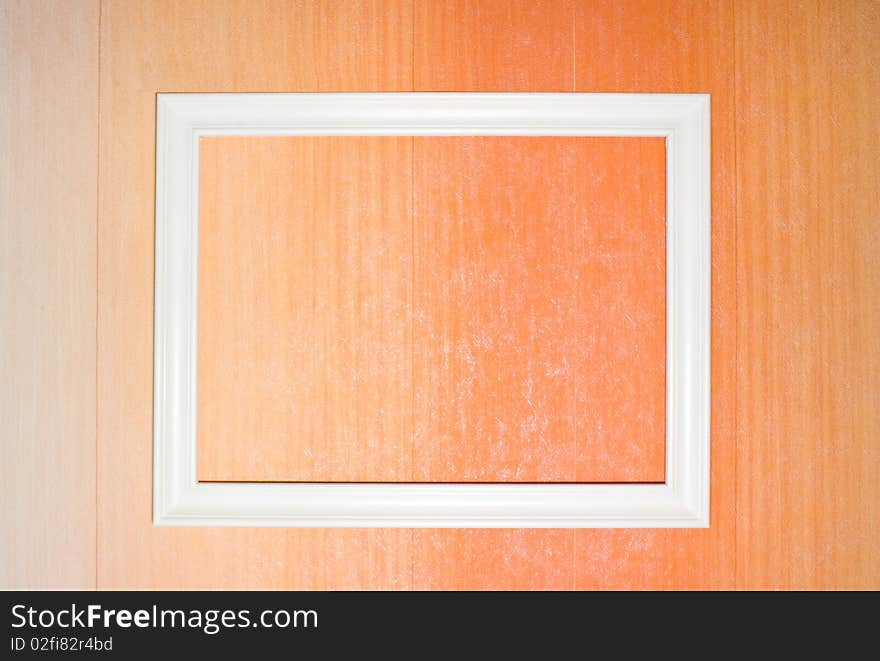 White frame on the red background