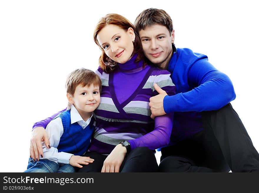 Portrait of a happy family. Isolated over white background. Portrait of a happy family. Isolated over white background.