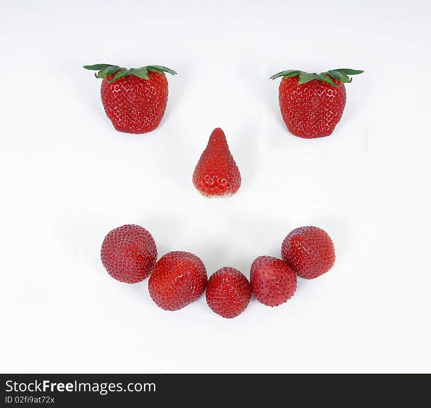 Smiley Face Of Strawberries